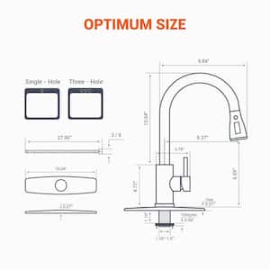 Single Handle Pull Down Sprayer Kitchen Faucet with Deck Plate in Oil Rubbed Bronze
