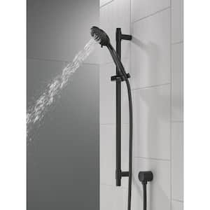 4-Spray Wall Mount Handheld Shower Head with Slide Bar 1.75 GPM in Matte Black