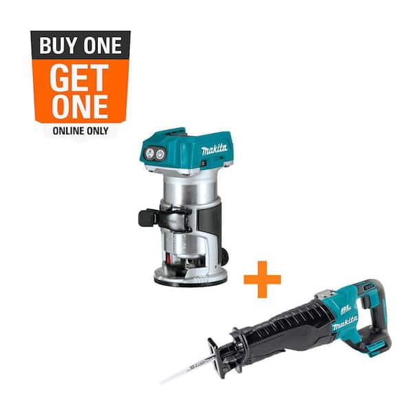 18V LXT Brushless Variable Speed Compact Router with Built-In LED Light with 18V LXT Brushless Reciprocating Saw