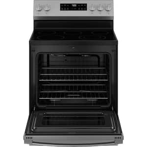 30 in. 5 Burner Element Free-Standing Electric Range in Stainless Steel with Crisp Mode