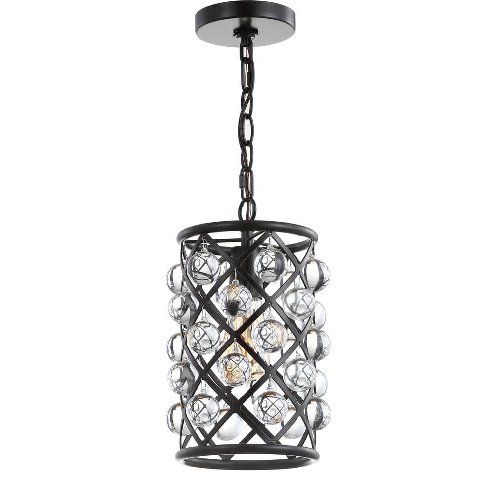 Gabrielle 8" Oil-Rubbed Bronze and Crystal LED Pendant