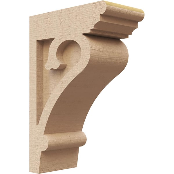 Ekena Millwork 3 in. x 9 in. x 6 in. Classic Mayflower Rough Cedar Woodgrain TimberThane Corbel, Primed Tan