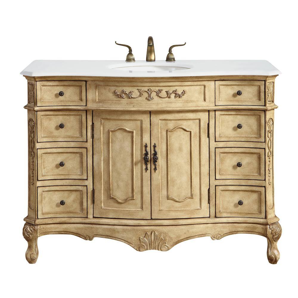 Simply Living 48 in. W x 21 in. D x 36 in. H Bath Vanity in Antique Beige w