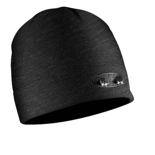 POWERCAP LED Beanie Cap 35/50 Ultra-Bright Hands Free LED Lighted Battery Powered Headlamp Hat - Black Fleece