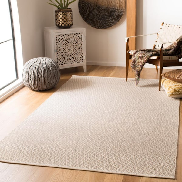 Montauk Ivory/Gray 4 ft. x 4 ft. Interlaced Multi-Diamond Geometric Square Area Rug