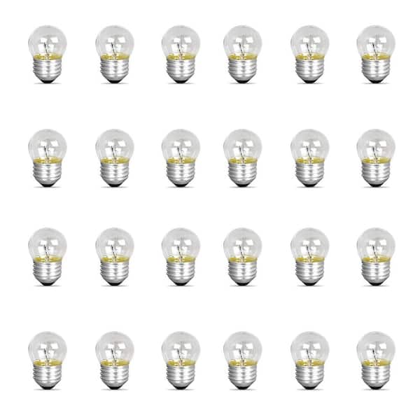 7.5-Watt Equivalent S11 White E26 Medium Base Incandescent Night Light Bulb, Soft White 2700K (24-Pack)