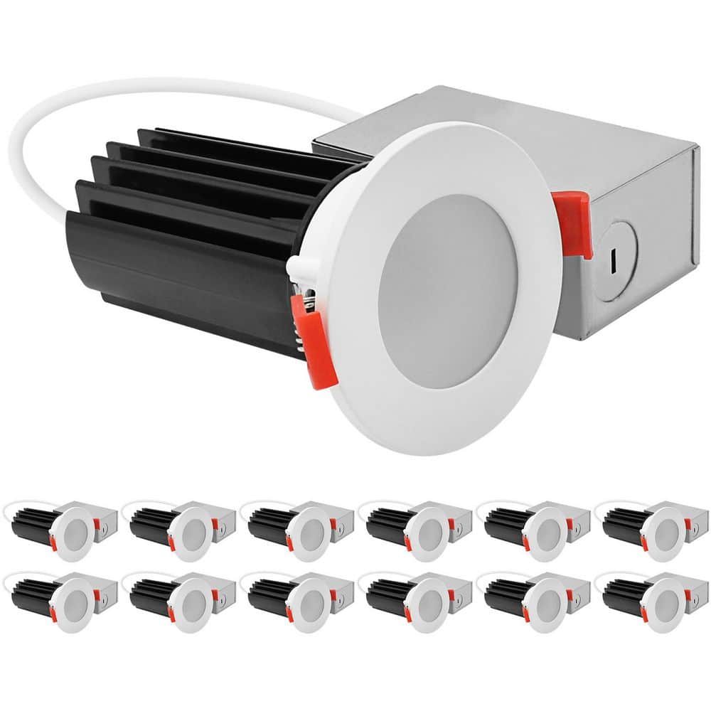 2 in. Integrated LED Recessed Canless Light with Waterproof Interchangeable Trim, 5CCT 1000LM 15W CRI80 Dimmable 12-Pack price history on PriceWatchPro