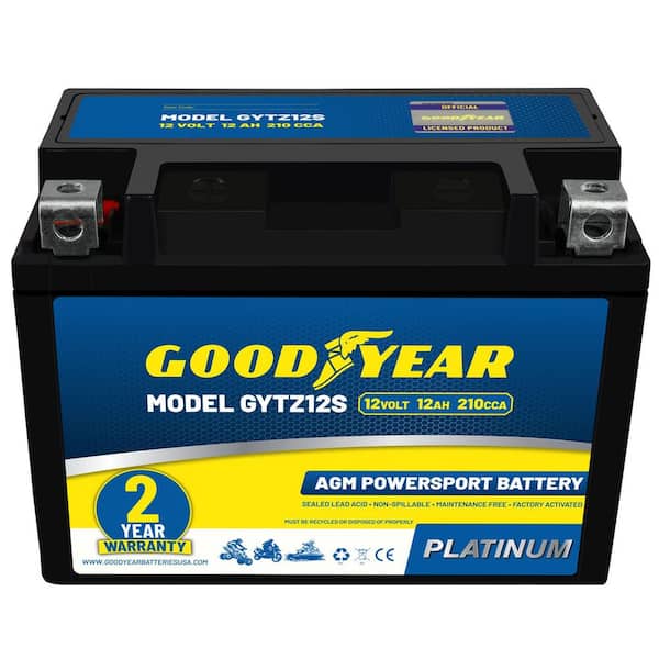 GYTZ12S-12-Volt 12 AH, 210 CCA, Rechargeable High-Performance, Maintenance Free, SLA-AGM Battery