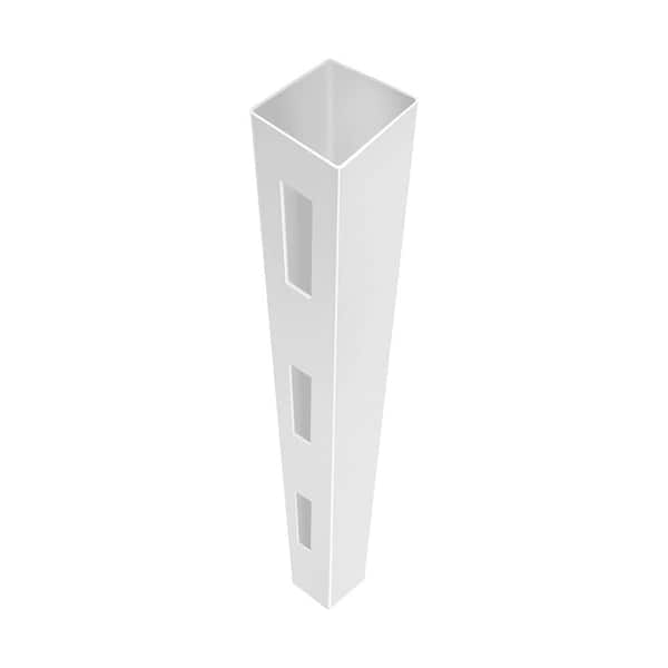 Barrette Outdoor Living 5 in. x 5 in. x 7 ft. 3-Hole White Vinyl Fence End Post