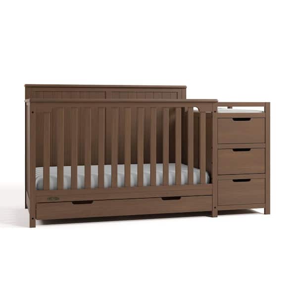 Graco Hadley Hazelnut 5-in-1 Convertible Crib and Changer with