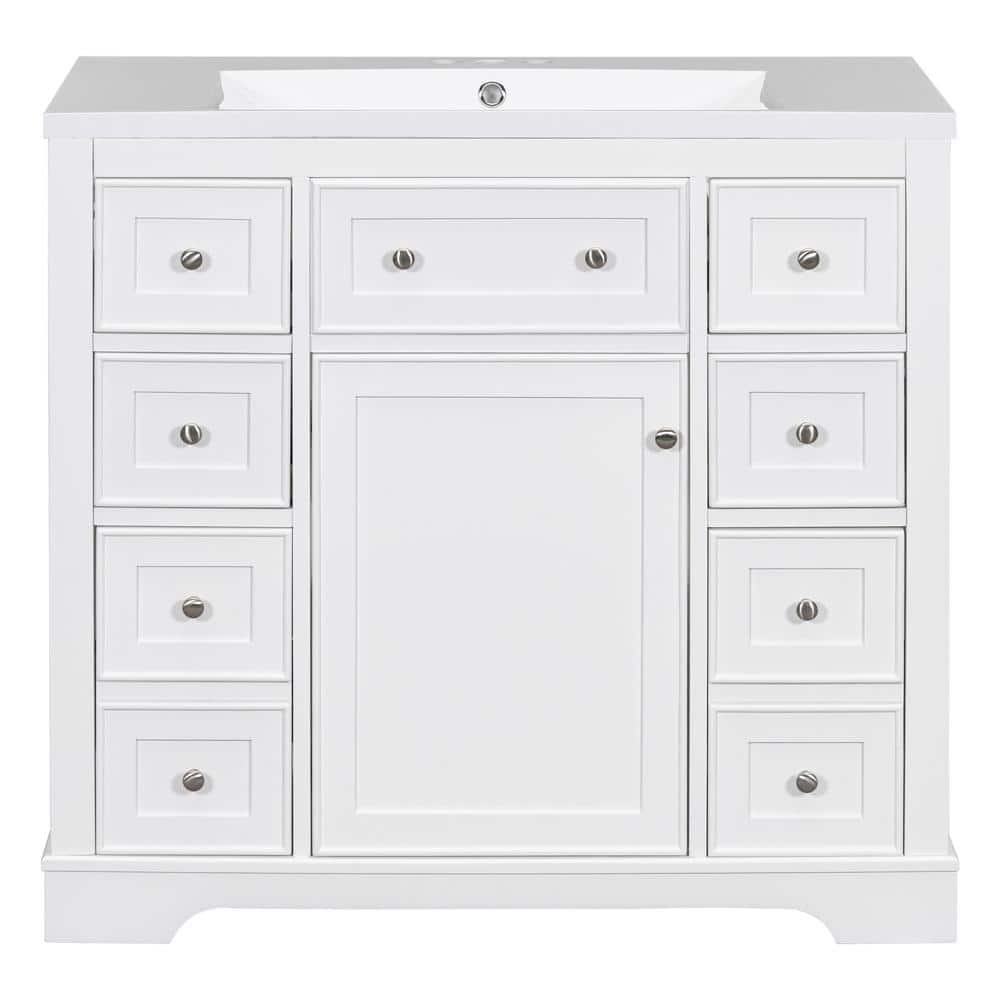 Virubi 36 in. W x 18 in. D x 34.5 in. H Bath Vanity in White with