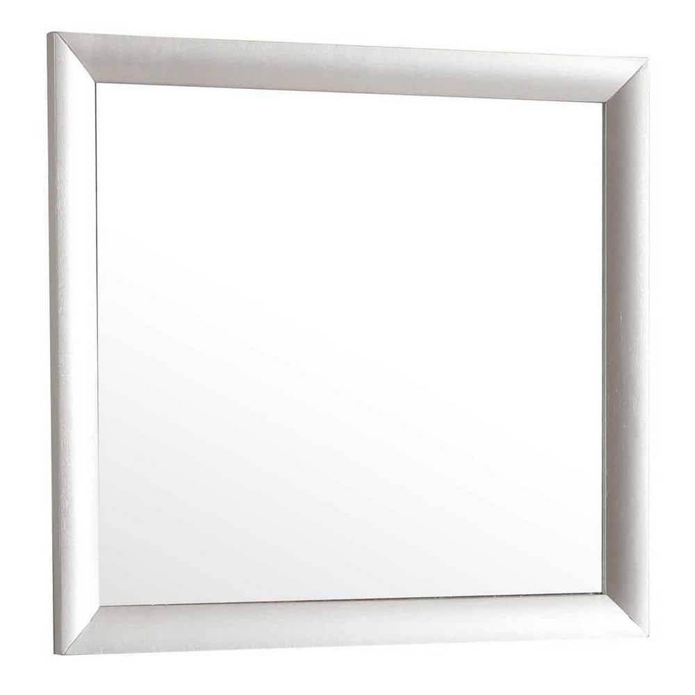 Marilla 35" x 39" Silver Wood Framed Dresser Mirror