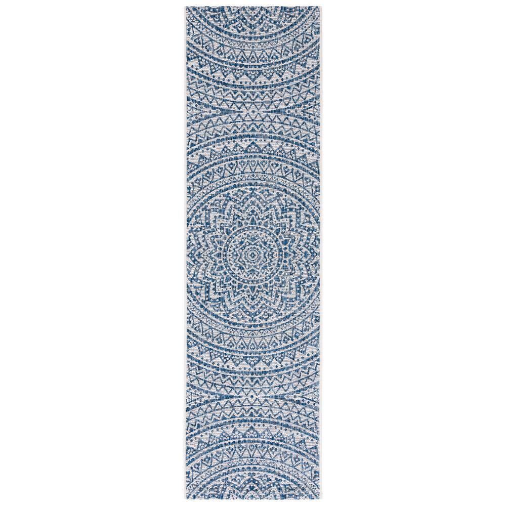 Courtyard Ivory/Navy 2 ft. x 5 ft. Medallion Indoor/Outdoor Runner Rug price history on PriceWatchPro