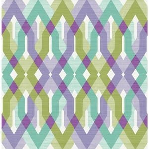 Harbour Lavender Lattice Paper Strippable Roll Wallpaper (Covers 56.4 sq. ft.)