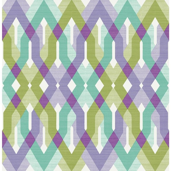 A-Street Prints Harbour Lavender Lattice Lavender Wallpaper Sample