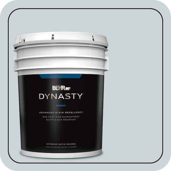 BEHR DYNASTY 5 gal. #N470-1 Ash Blue Satin Enamel Stain-Blocking Interior Paint and Primer