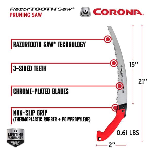 RazorTOOTH 14 in. High Carbon Steel Blade with Ergonomic Non-Slip Handle Pruning Saw