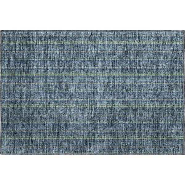 Mayfield Premium Machine Washable Abstract AMF982 Blue 1 ft. 8 in. x 2 ft. 6 in. Area Rug