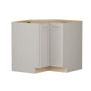 Shaker Full Overlay 36 in W x 24 in D x 34.5 in H Plywood Assembled Lazy Susan Base Left Kitchen Cabinet in Stone Gray