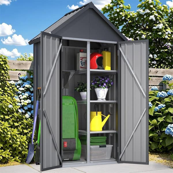 AECOJOY 4 ft. W x 2 ft. D Metal Outdoor Storage Shed Waterproof