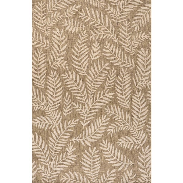 Nevis Palm Frond Brown/Beige 9 ft. x 12 ft. Indoor/Outdoor Area Rug