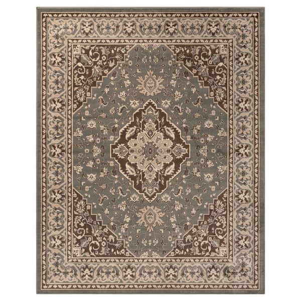 Glendale Gray 3 ft. x 5 ft. Floral Medallion Polypropylene Area Rug