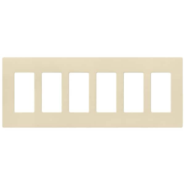 Lutron Claro 6 Gang Wall Plate for Decorator/Rocker Switches, Satin, Sand (SC-6-SD) (1-Pack)
