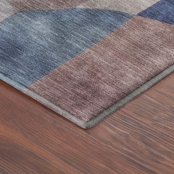 Mayfield Premium Machine Washable Abstract AMF2376 Blue 10 ft. x 14 ft. Area Rug