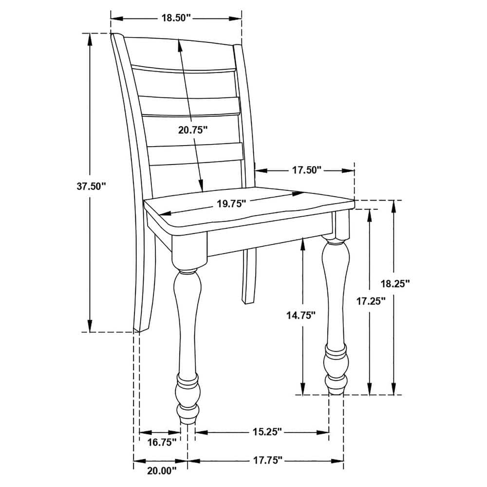 Madelyn High Ladderback White Wood Side Chair