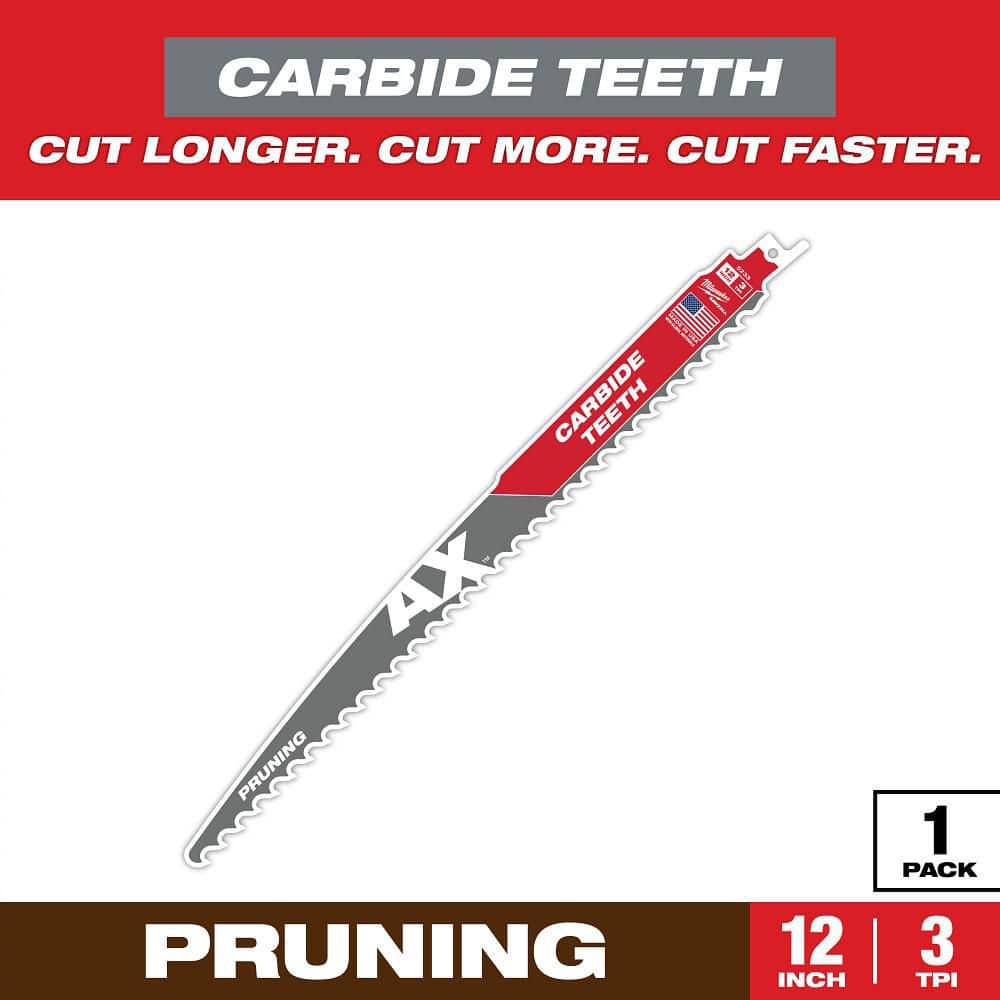 12 in. 3 TPI Pruning Carbide Teeth Wood Cutting SAWZALL Reciprocating Saw Blade (1-Pack) price history on PriceWatchPro