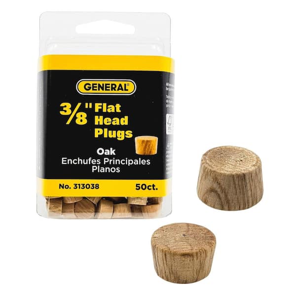 3/8 in. Flat Head Oak Plugs