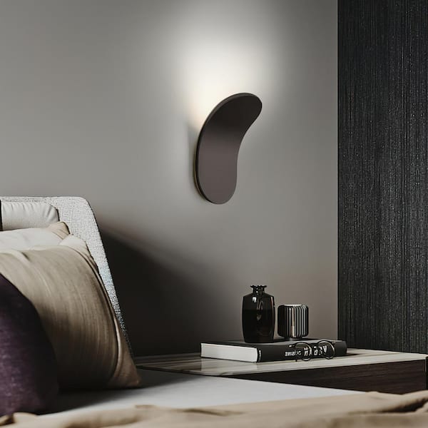 HUOKU Nimbus 3.9 in. 1-Light Matte Black Minimalist Sleek LED Wall Sconce(6000K)