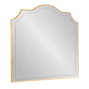 Hollyn 31.50 in. W x 27.50 in. H Gold Arch Traditional Framed Decorative Wall Mirror