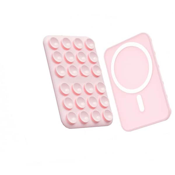 Magnetic Suction Phone Mount for MagSafe Case Silicone Sticky Grip Holder iPhone 16/15/14/13/12 Light Pink