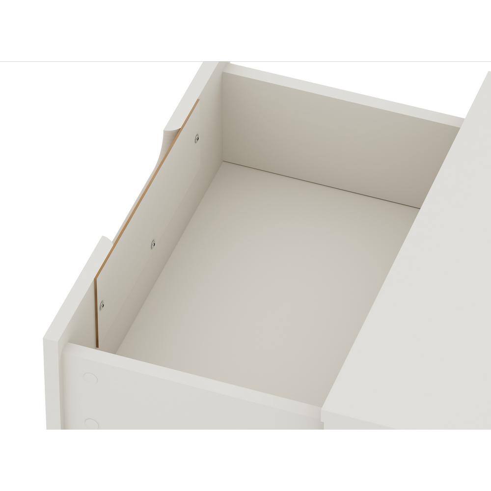 Set of 2 Off White Hairpin Leg 2-Drawer Nightstands