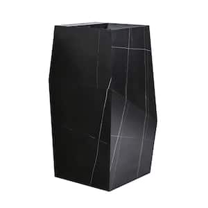 Canyon 15 in. W x 15 in. L Luxury Composite Square Pedestal Sink and Basin Combo in Black with Gold