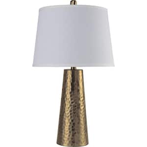 25 in. H A.B. Leaf Hammered Table Lamp in Bronze
