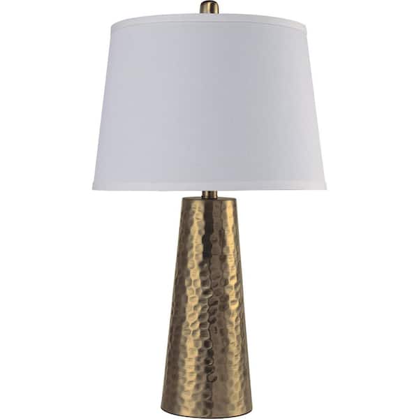 Etokfoks 25 in. H A.B. Leaf Hammered Table Lamp in Bronze