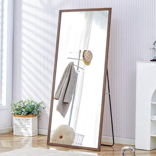 Unbranded 31.5 in. W x 71 in. H Fourth Generation Rectangle Solid Wood Frame Full-Length Mirror, for Living Room Bedroom Porch