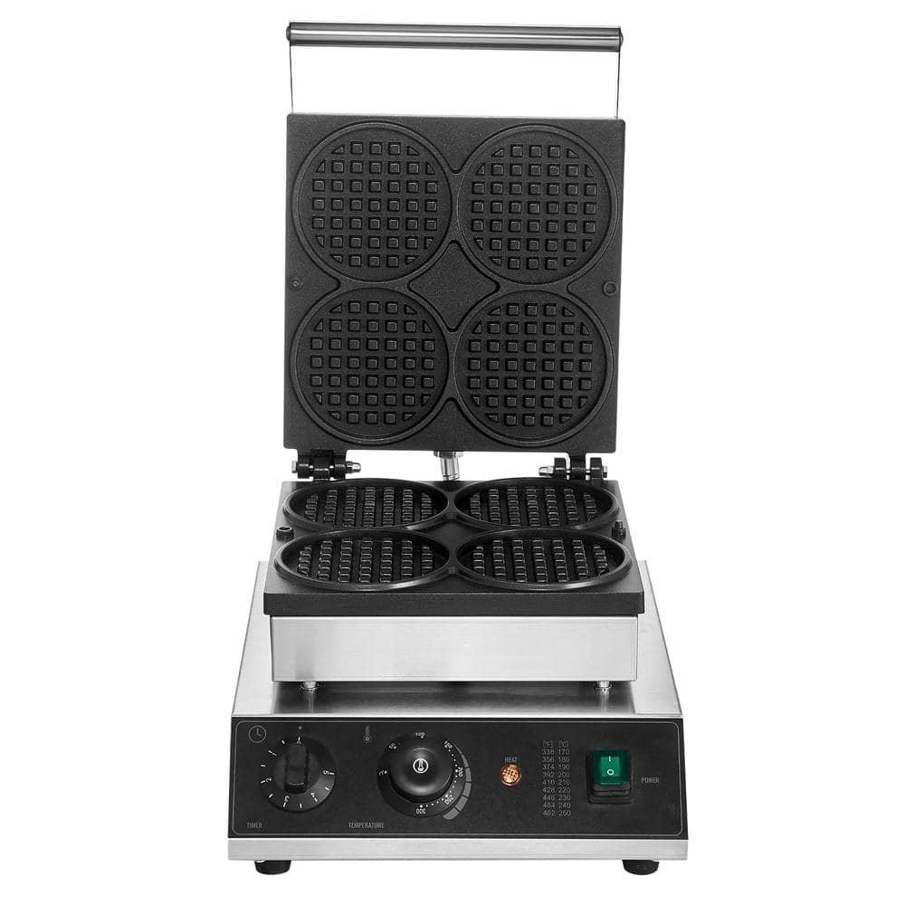 Commercial Waffle Maker 4-Piece Round Belgian Waffle Iron 1750W 122-572 F Non-Stick Stainless Steel price history on PriceWatchPro