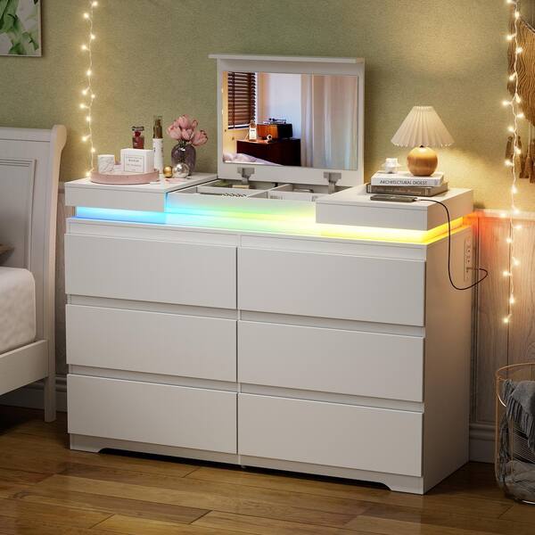 PAKASEPT White 6-Drawers 47.2 in. Width Bedroom Dresser Jewelry Armoire Makeup Island with Glass Top and Shoe Bench TTAD004wxx - The Home Depot PAKASEPT White 6-Drawers 47.2 in. Width Bedroom Dresser Jewelry Armoire Makeup Island with Glass Top and Shoe Bench TTAD004wxx - The Home Depot