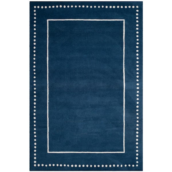 SAFAVIEH Bella Navy Blue/Ivory 4 ft. x 6 ft. Border Area Rug