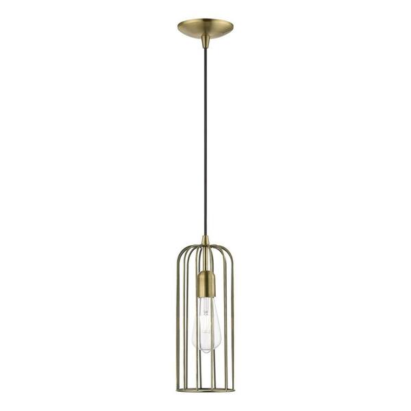 Livex Lighting Glenbrook 1-Light Antique Brass Mini Pendant