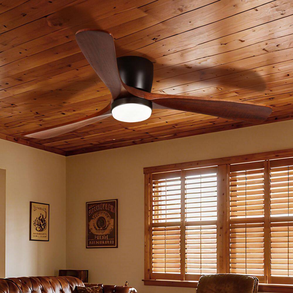 52 in. Smart Indoor Black Ceiling Fan with LED Light and App Remote Control 3-Colors Adjustable and Reversible DC Motor price history on PriceWatchPro