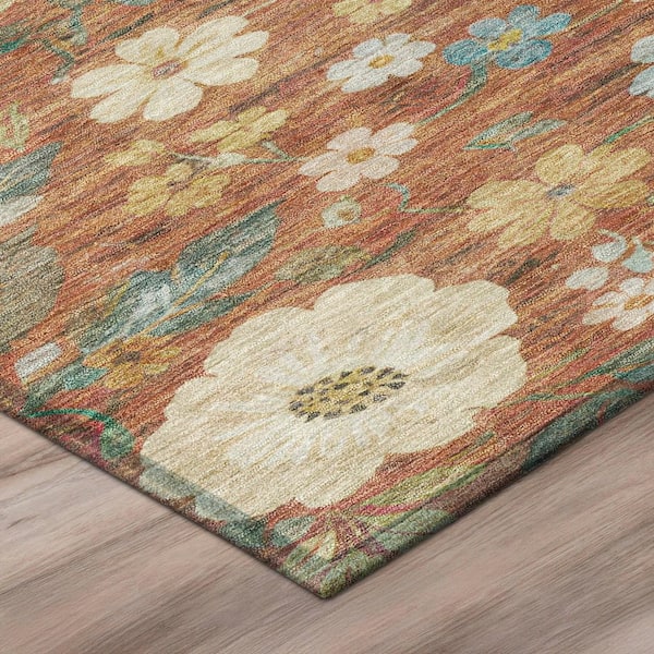 Chantille Machine Washable Indoor/Outdoor Abstract ACN2872 Paprika 8 ft. x 10 ft. Area Rug