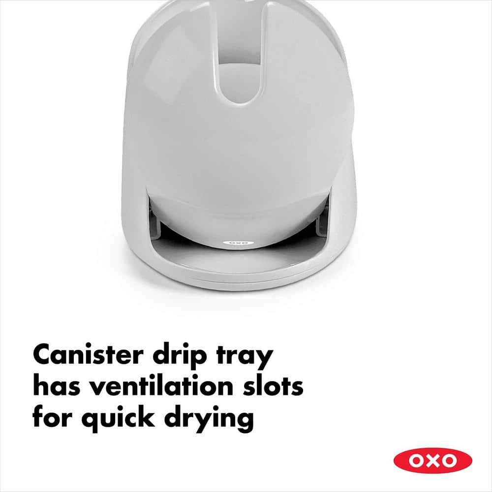 Gray Plastic Compact Toilet Brush with Holder