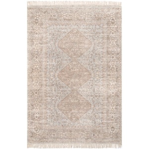 Rosia Traditional Persian Tasseled Khaki 3 ft. x 5 ft. Accent Rug