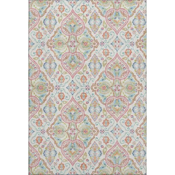 Mayfield Premium Machine Washable Abstract AMF2207 Ivory 10 ft. x 14 ft. Area Rug