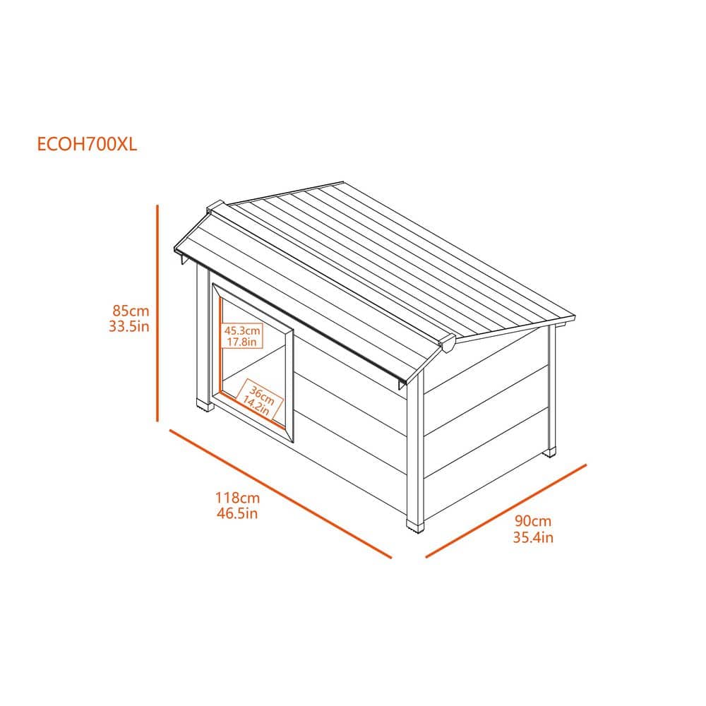 X-Large Gray Insulated Plastic Raised Dog House