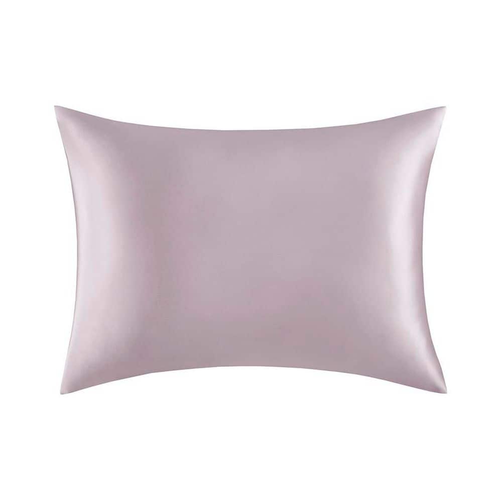 Standard Pink Silk Pillowcase with Zipper Closure